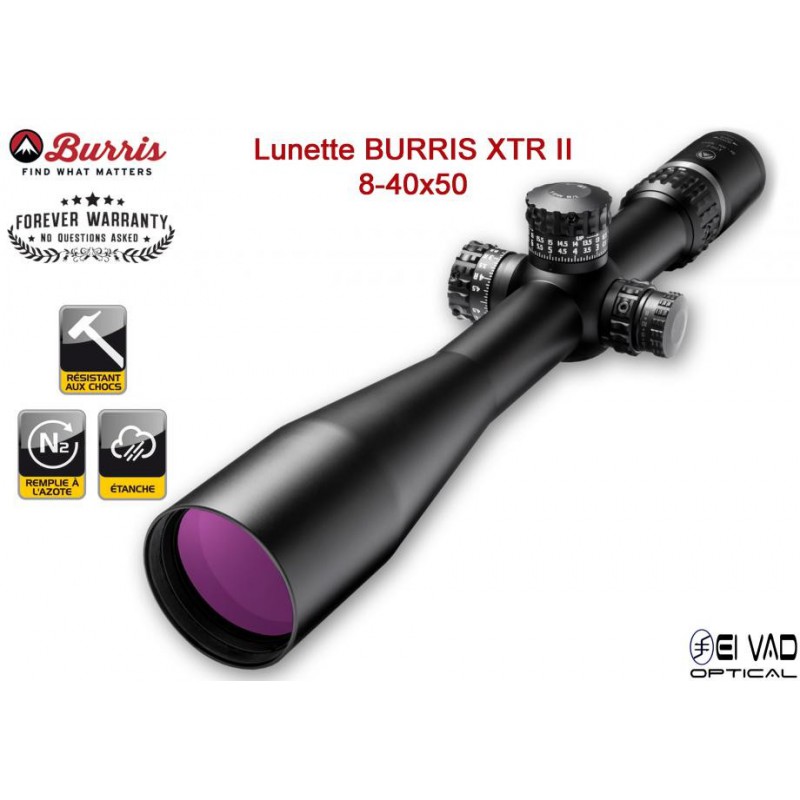 Lunette BURRIS XTREME TACTICAL XTR II TLD - 8-40x50 Réticule F-Class
