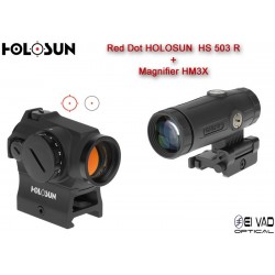 Pack Holosun - Point Rouge HS 503 R + Magnifier HM3X