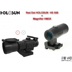 Pack Holosun 2 - Point Rouge HS 506 + Magnifier HM3X