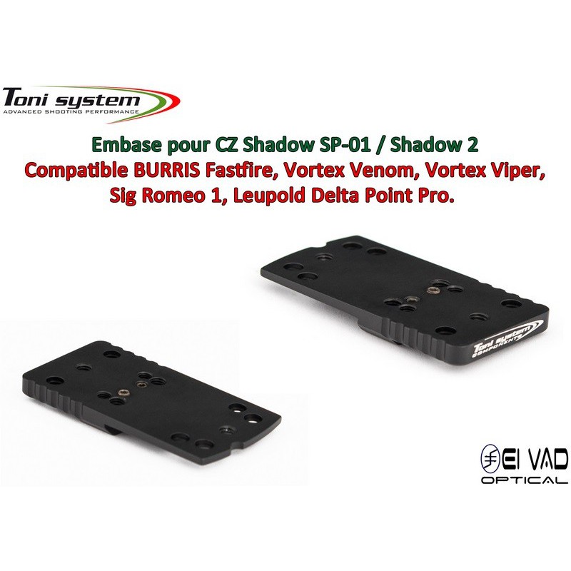Embase TS pour CZ 75 Shadow - Compatible Fastfire 3, Vortex Venom, Sig Romeo 1