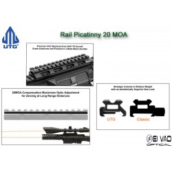 UTG - Rail Picatinny réhausseur 20 MOA