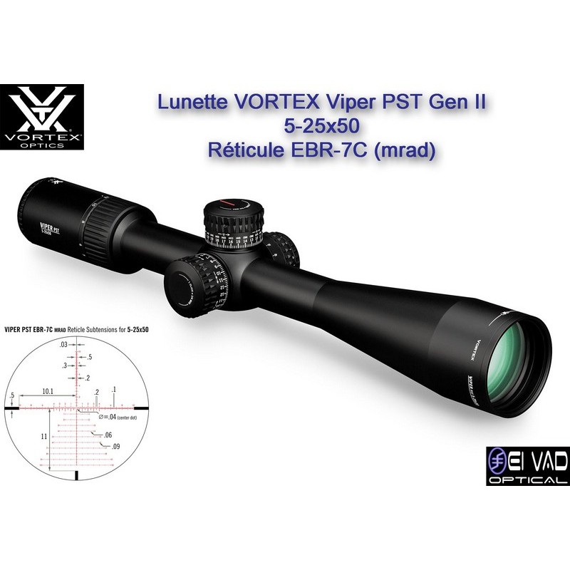 Lunette VORTEX Viper PST Gen II 5-25x50 FFP pour TLD
