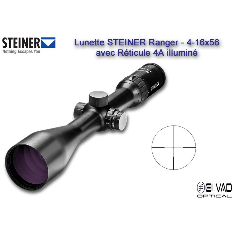 Lunette STEINER 4-16x56 Gamme Ranger - Réticule illuminé 4A