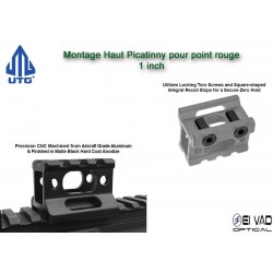 UTG - Montage Picatinny Haut pour point rouge - 1 inch