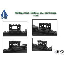 UTG - Montage Picatinny Haut pour point rouge - 1 inch