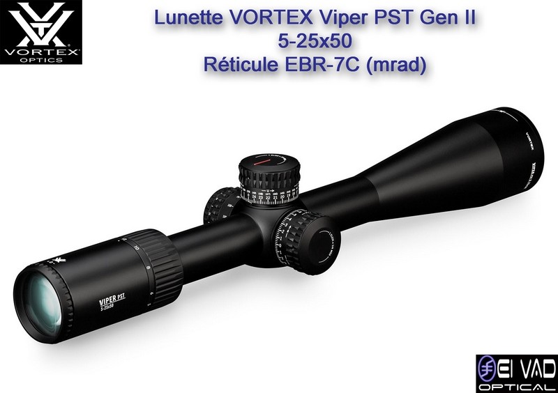 Lunette VORTEX Viper PST Gen II 5-25x50 FFP pour TLD