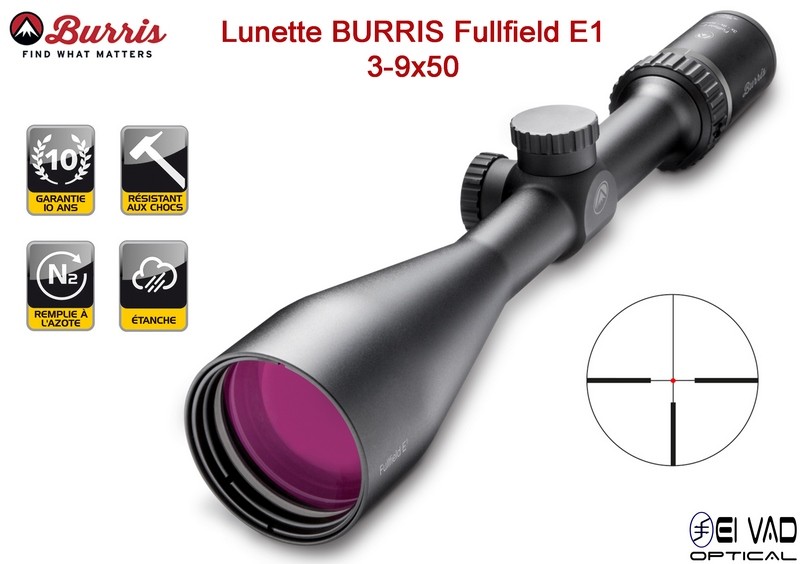 Lunette BURRIS FullField E1 3-9x50 - Réticule Lumineux