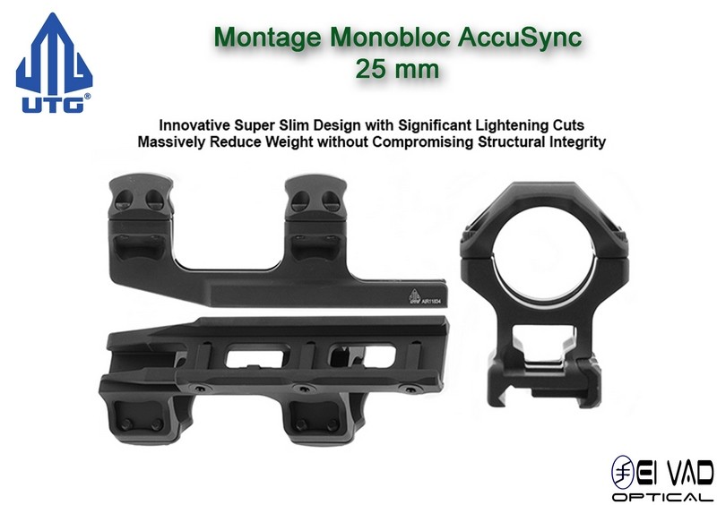 UTG - Montage Monobloc pour lunette de 25 mm
