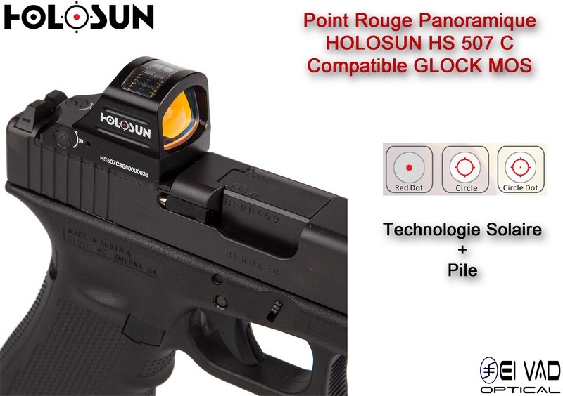 Point Rouge Panoramique HOLOSUN HS 507 C - Glock MOS