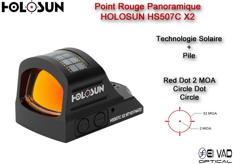 Point Rouge Panoramique HOLOSUN HS 507 C - Glock MOS