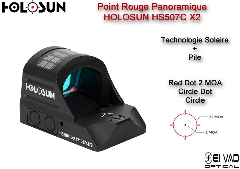 Point Rouge Panoramique HOLOSUN HS 507 C - Glock MOS