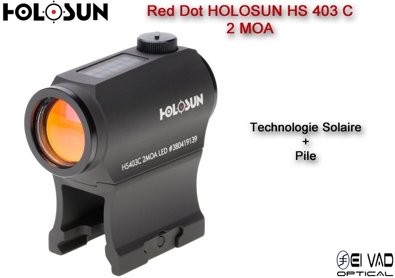 Point Rouge HOLOSUN HS 403 C - Technologie solaire - Version Chasse