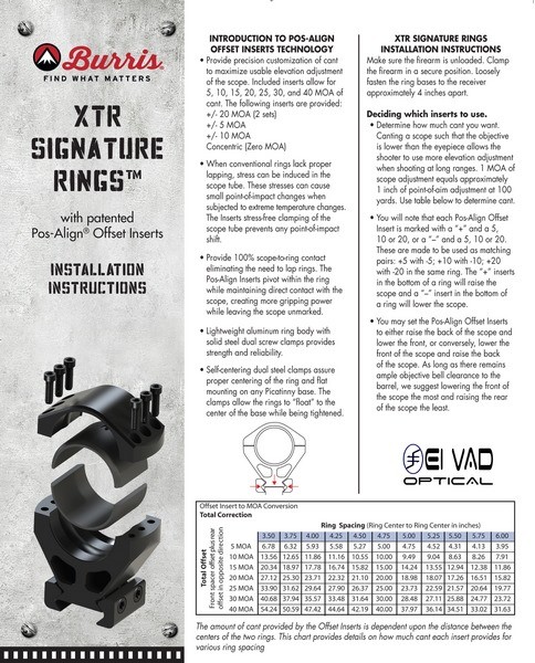Colliers BURRIS XTR Signature - 34mm (5 MOA - 10 MOA - 20 MOA)