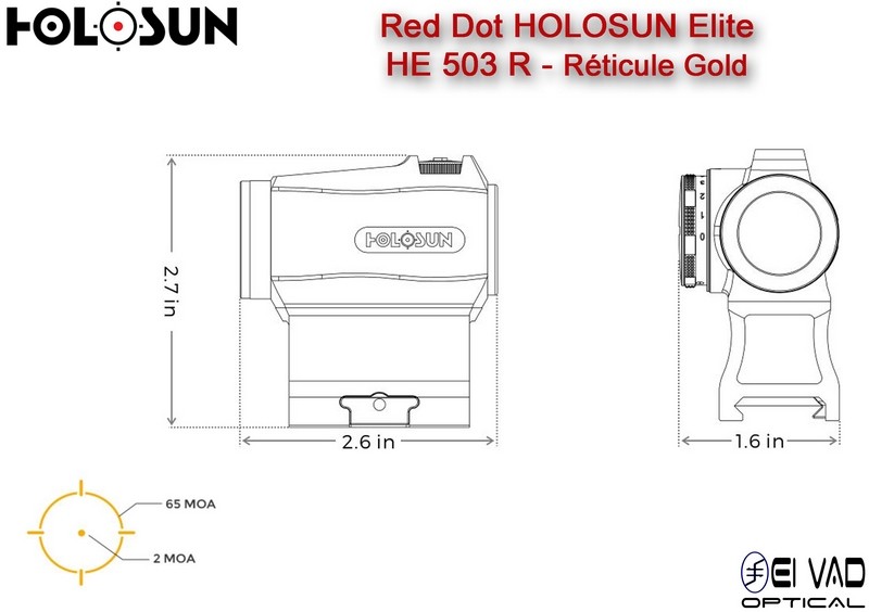 Point Rouge HOLOSUN Helite HE 503 R - Circle Dot Jaune