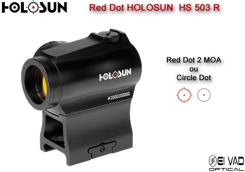 Point Rouge HOLOSUN HS 503 R - Point 2 MOA ou Cercle 65 MOA