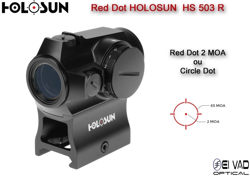Point Rouge HOLOSUN HS 503 R - Point 2 MOA ou Cercle 65 MOA