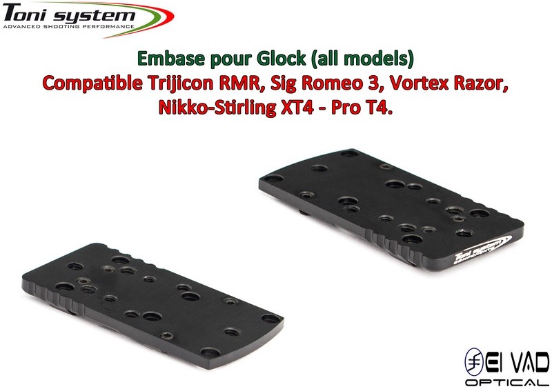 Embase TS pour Glock - Compatible Trijicon RMR, Vortex Razor, Holosun 507C