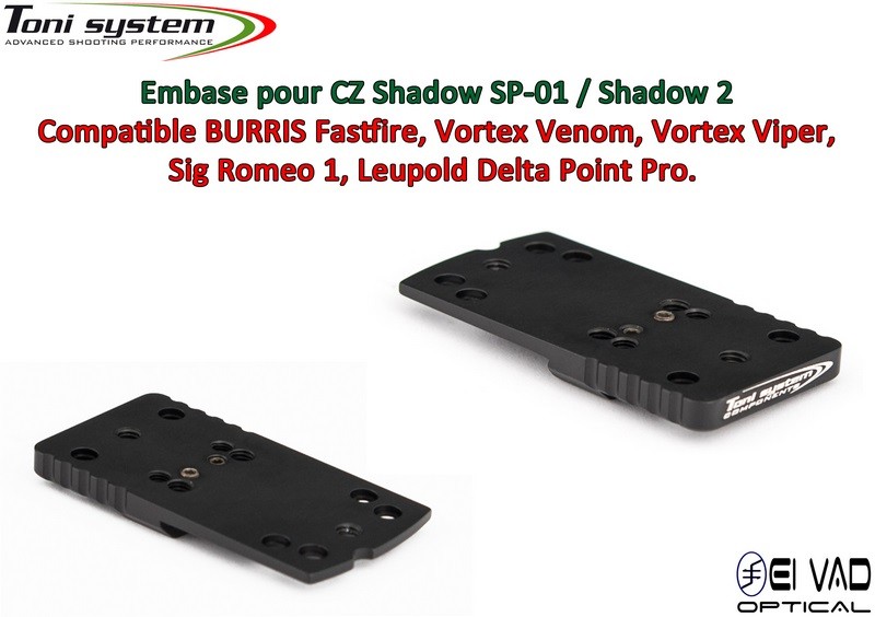 Embase TS pour CZ 75 Shadow - Compatible Fastfire 3, Vortex Venom, Sig Romeo 1