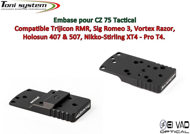 Embase TS pour CZ 75 Tactical Version B – Compatible Trijicon RMR, Vortex Razor, Holosun 407C & 507C