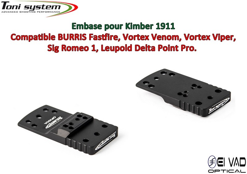 Embase TS pour Kimber 1911 Version A - Compatible Fastfire 3, Vortex Venom, Sig Romeo 1