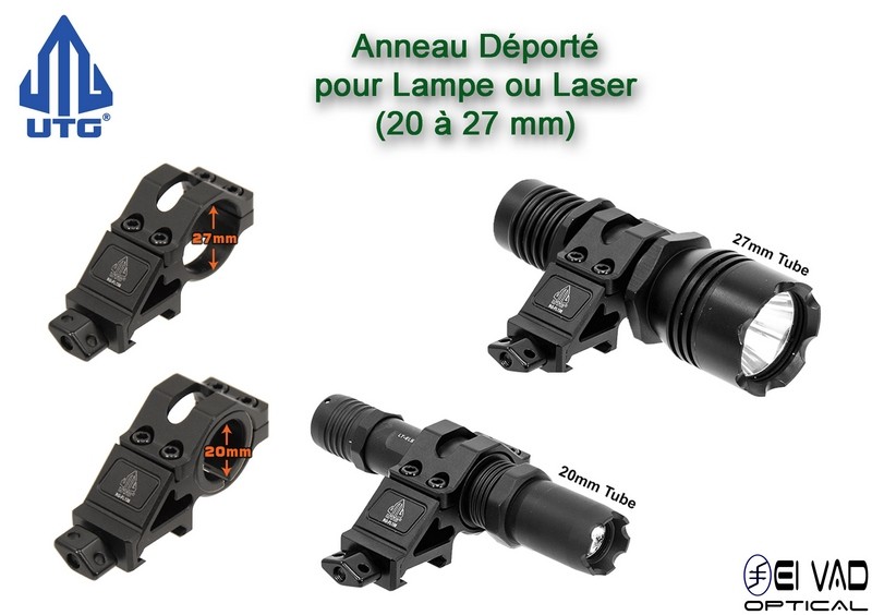 UTG - Anneau Déporté pour Lampe ou Laser - Rail Picatinny