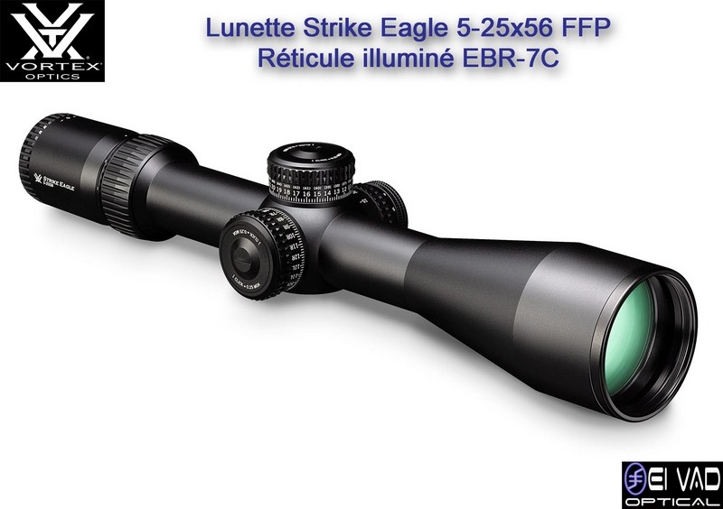 Lunette VORTEX Strike Eagle 5-25x56 FFP - Réticule EBR-7C Mrad