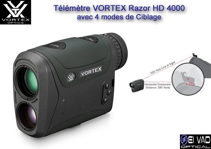 Télémètre VORTEX Razor HD 4000 avec 4 modes de ciblage