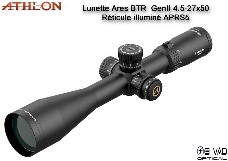 Lunette ATHLON ARES BTR GEN2 HD 4,5-27x50 - Réticule APRS5