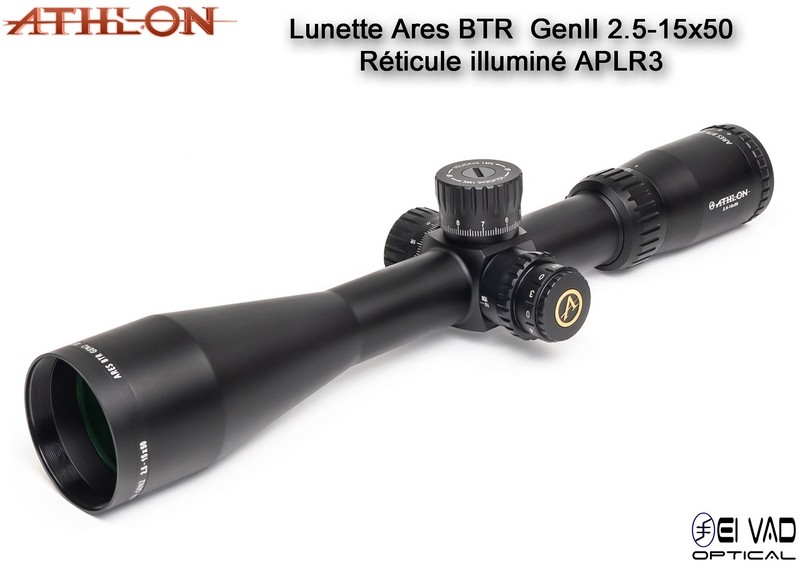 Lunette ATHLON ARES BTR GEN2 HD 2,5-15x50 - Réticule APLR3
