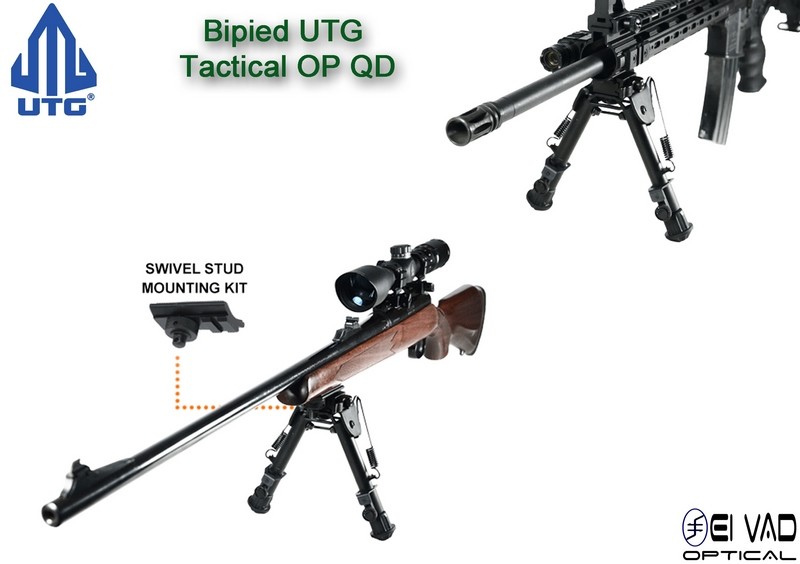 Bipied UTG Tactical QD pour rail picatinny ou grenadière