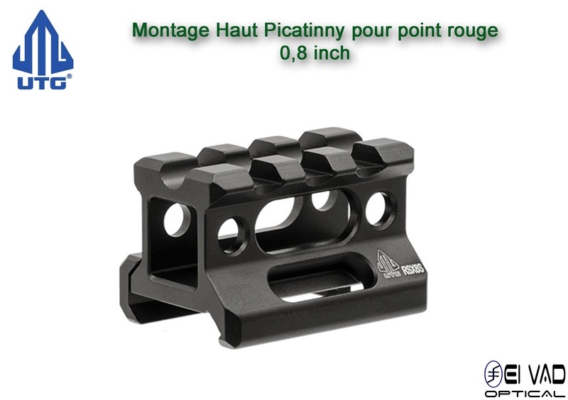 UTG - Montage Picatinny Haut pour point rouge - 0,8 inch