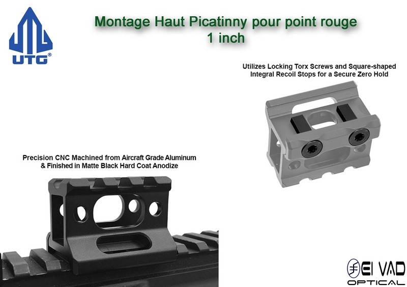 UTG - Montage Picatinny Haut pour point rouge - 1 inch