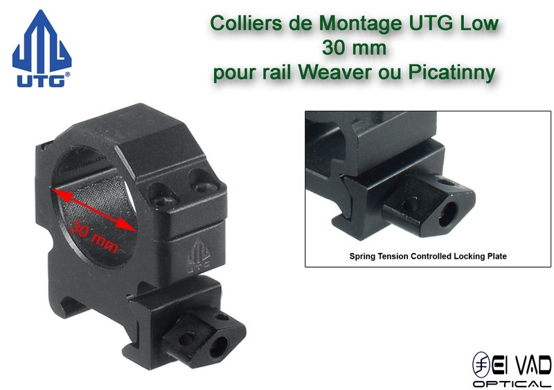 Colliers UTG Low pour lunette - 30 mm pour rail Weaver (21 mm)