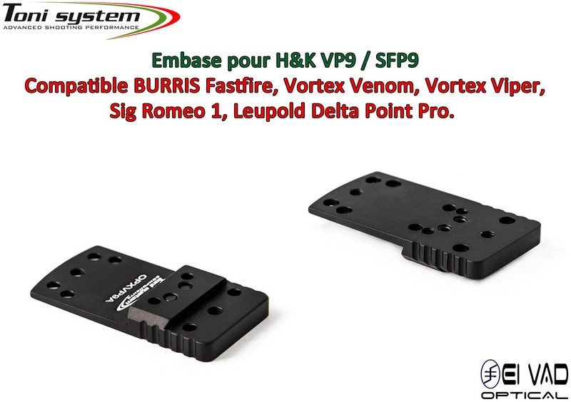 Embase TS pour H&K VP9 / SFP9 Version A - Compatible Fastfire 3, Vortex Venom, Sig Romeo 1