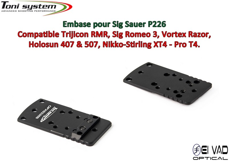 Embase TS pour Sig Sauer P226 / P320 Version B - Compatible Trijicon RMR, Vortex Razor, Holosun 407C & 507C