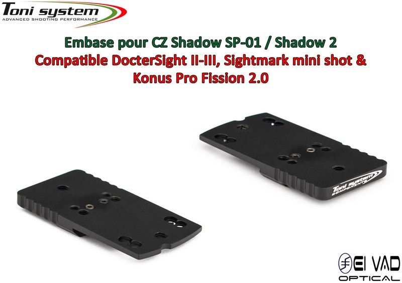 Embase TS pour CZ 75 Shadow Version C - Compatible DocterSight, SightMark Mini Shot