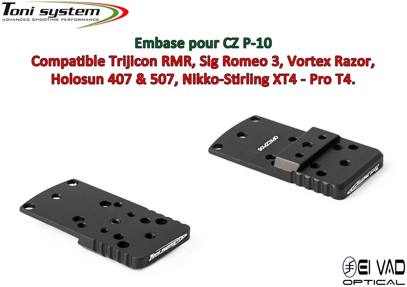 Embase TS pour CZ P10 Version B - Compatible Trijicon RMR, Vortex Razor, Holosun 407C & 507C