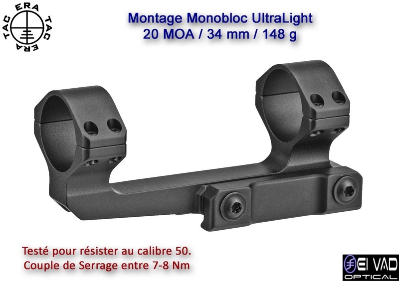 Montage Monobloc ERA-TAC UltraLight 34 mm - 20 MOA