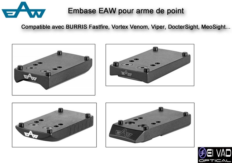 Embase EAW pour arme de point - Compatible BURRIS fastfire, Vortex Venom-Viper