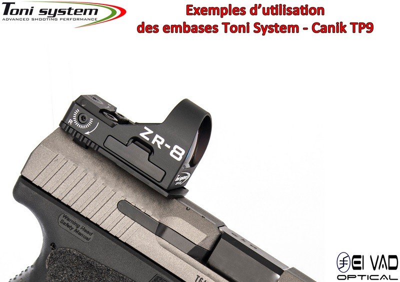 Embase TS pour Canik TP9 Version A - Compatible Fastfire 3, Vortex Venom, Sig Romeo 1