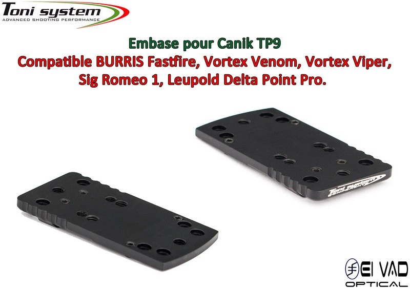 Embase TS pour Canik TP9 Version A - Compatible Fastfire 3, Vortex Venom, Sig Romeo 1