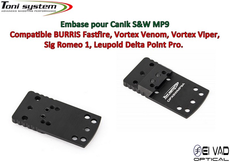 Embase TS pour S&W MP9 Version A - Compatible Fastfire 3, Vortex Venom, Sig Romeo 1