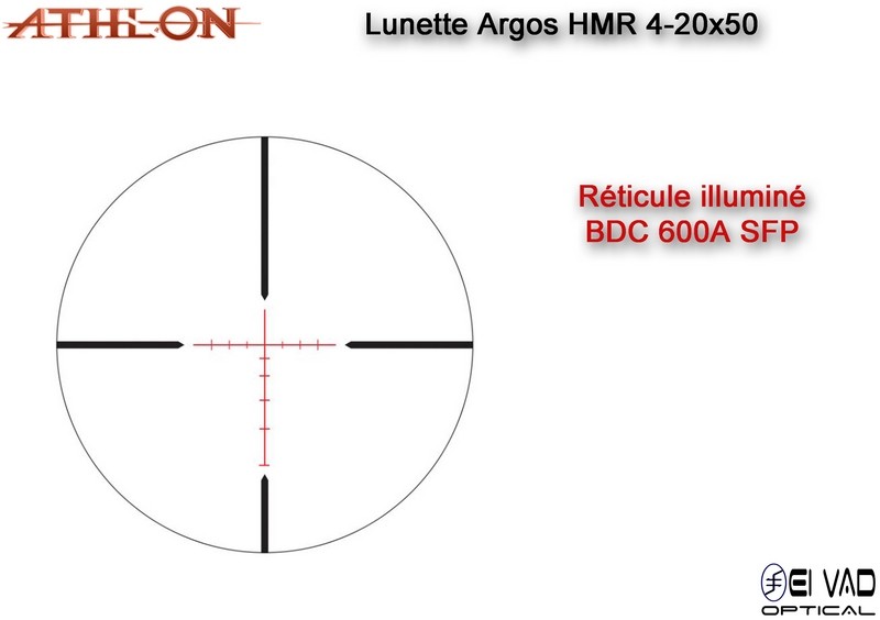 Lunette ATHLON Argos HMR 4-20x50 - Réticule BDC 600 A