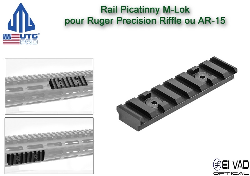 UTG - Rail Picatinny pour garde main M-Lok Black - Ruger Precision Rifle ou AR-15