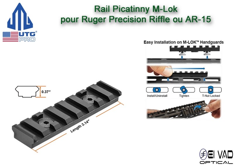 UTG - Rail Picatinny pour garde main M-Lok Black - Ruger Precision Rifle ou AR-15