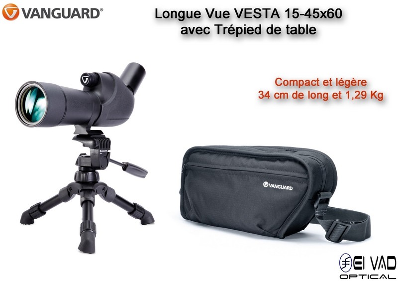 Longue Vue Vanguard VESTA 15-45x60 avec Trépied de table