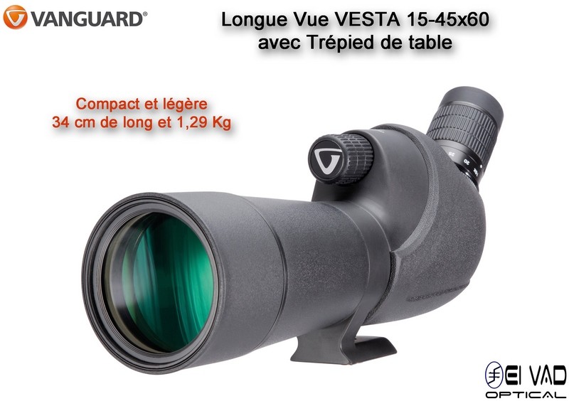 Longue Vue Vanguard VESTA 15-45x60 avec Trépied de table