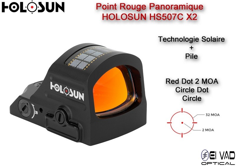 Point Rouge Panoramique HOLOSUN HS507C X2 - Version arme de point avec capot