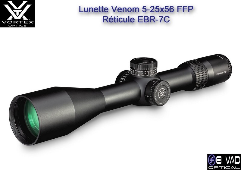 Lunette VORTEX Venom 5-25x56 FFP - Réticule EBR-7C Mrad