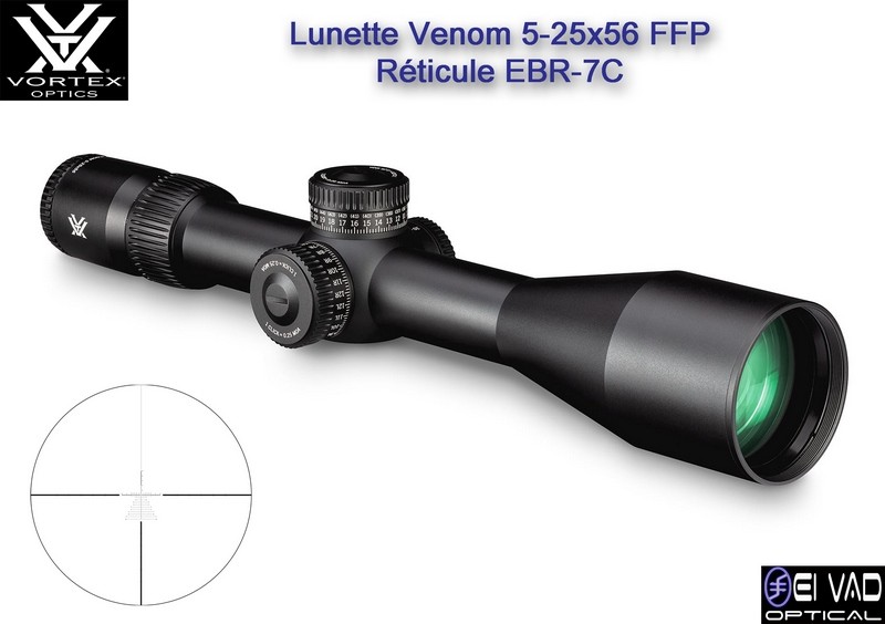 Lunette VORTEX Venom 5-25x56 FFP - Réticule EBR-7C Mrad
